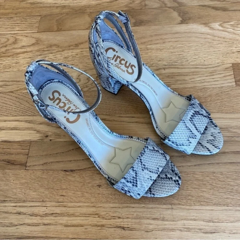 Circus by Sam Edelman Oleana Snakeskin Embossed Leather Stack Heel Size 9.5